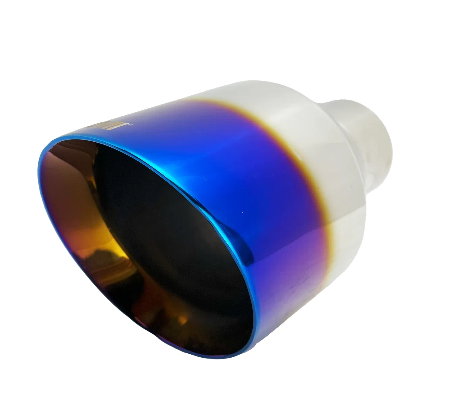 2.5_ ID_5_ OUT_8_ Single Round Double Wall Slant Cut Exhaust Tip-Blue NT-2589